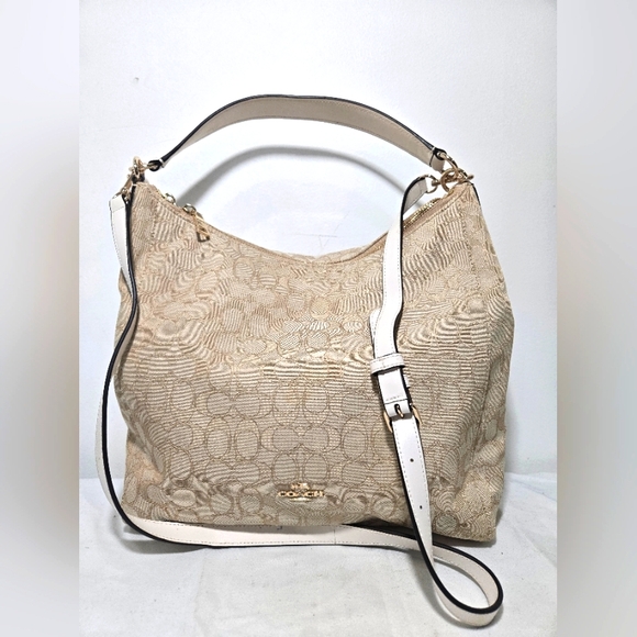(COACH F58327) CONVERTIBLE 
GOLD/LIGHT KHAKI/CHALK - Picture 1 of 11